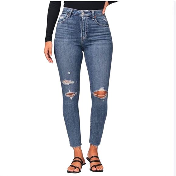 Abercrombie & Fitch The Super Skinny Ankle High Rise Cropped Denim 33 - Picture 1 of 7